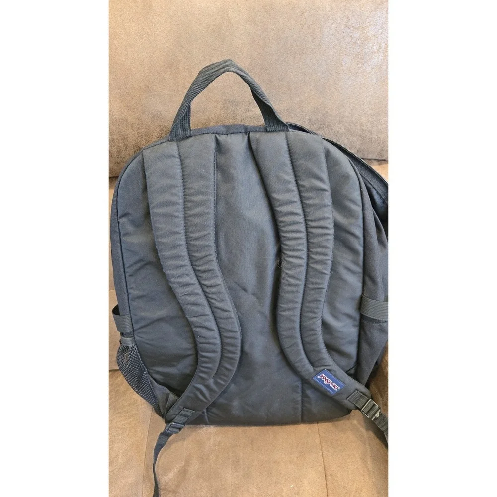 JanSport Black Backpack Multi Pocket Laptop School Bookbag EUC Travel Tactical